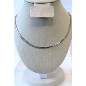 Italian Genuine Solid Sterling Silver 925 Flat Omega Chain 4mm Necklace